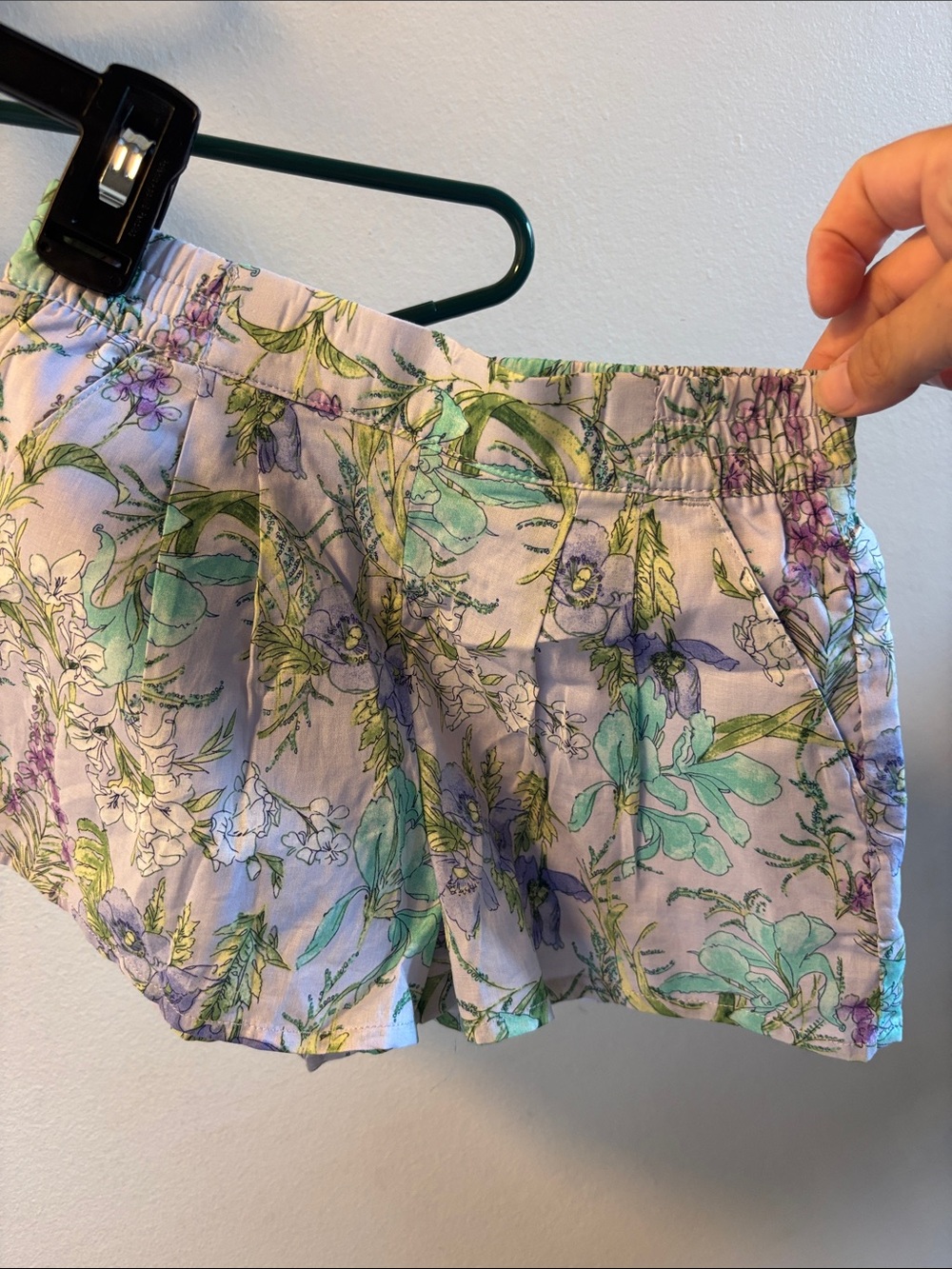Janie and Jack Lavender Floral Elastic-Waist Shorts